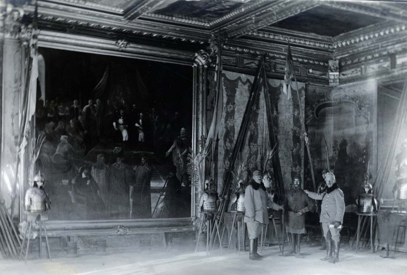 Зала підгорецького палацу, 1915 рік, fortepan